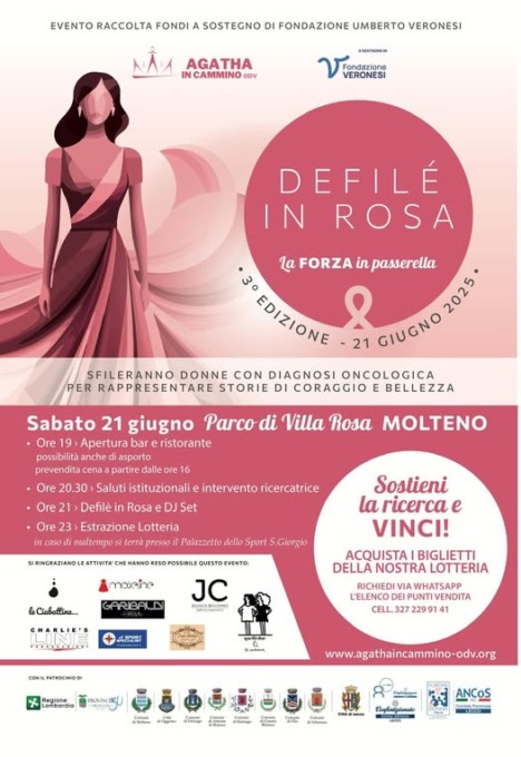 Agatha in Cammino, torna il Defilé in Rosa: il 21 giugno nel parco di Villa Rosa