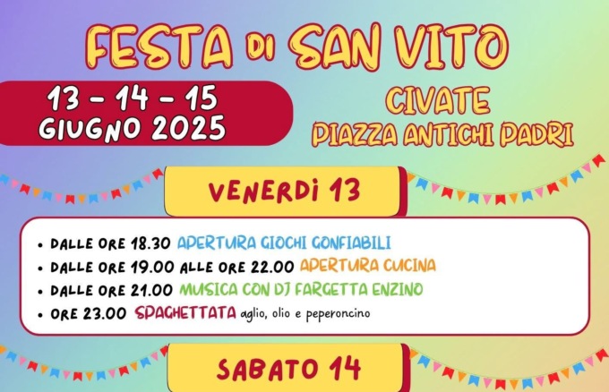 Civate si prepara per la tradizionale Festa di San Vito