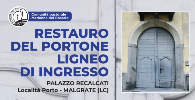 Malgrate: al via il restauro del portone ligneo di Palazzo Recalcati