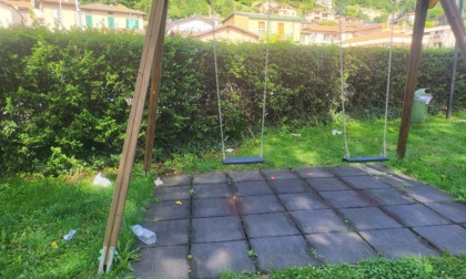 Pescate, spazzatura abbandonata al parco Torrette a un passo dal cestino. De Capitani: "Le nostre cam hanno registrato tutto"