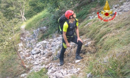 Frana sul sentiero  5 del Resegone: intervento dei Vigili del Fuoco e transito vietato