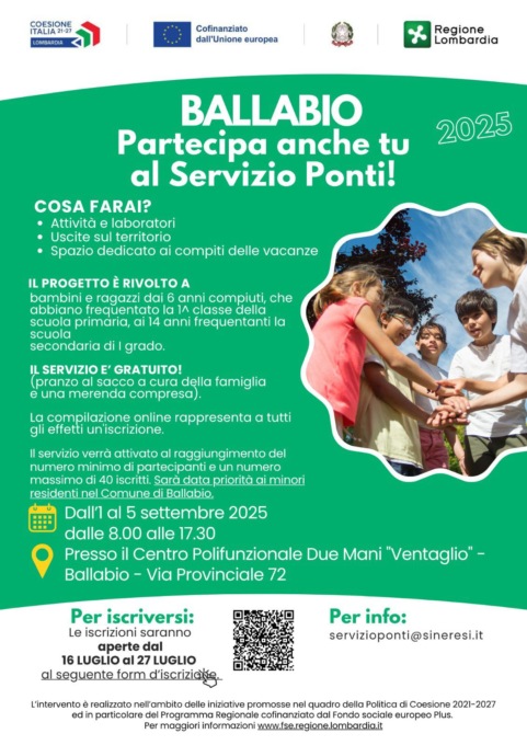 Torna il Progetto Ponti a Ballabio dal 1° al 5 settembre