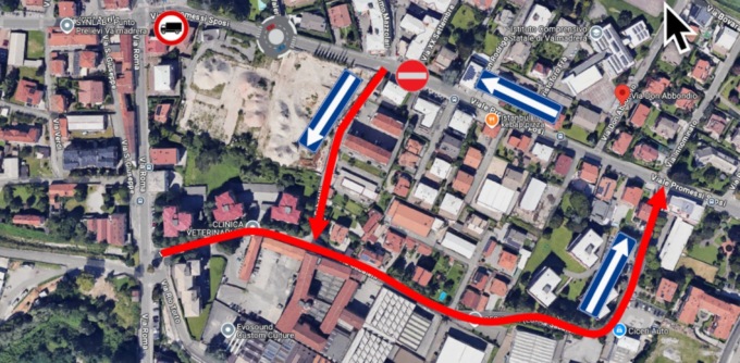 Valmadrera. Teleriscaldamento: senso unico in un tratto di viale Promessi Sposi