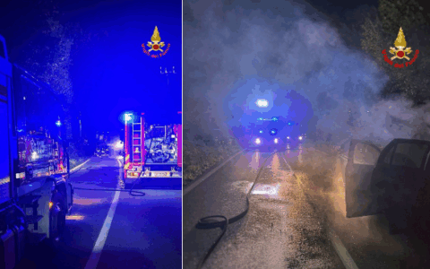 Cesana Brianza, incendio auto: conducente miracolato