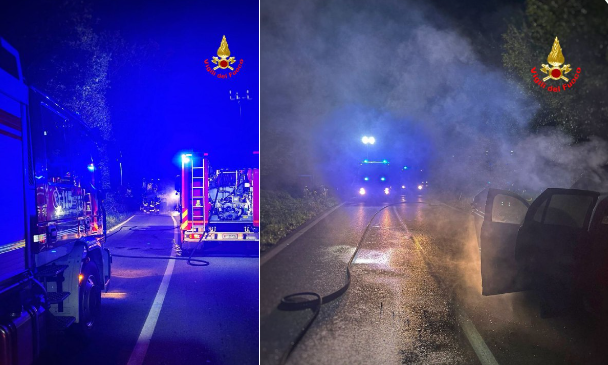 Cesana Brianza, incendio auto: conducente miracolato