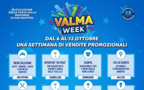“Valma Week”: dal 6 al 12 ottobre un “black friday” per la festa della Madonna di S. Martino