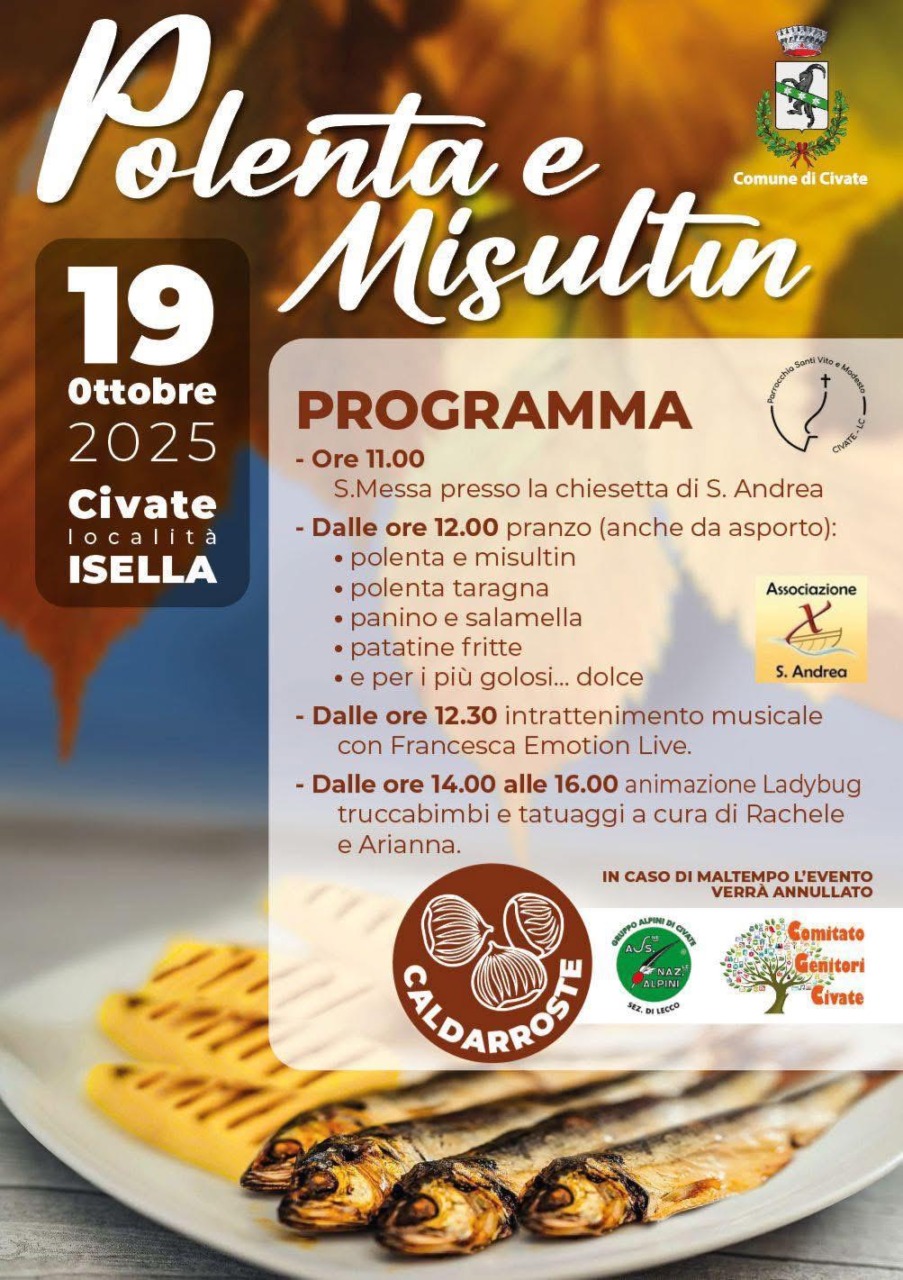 Civate, il 19 ottobre torna “Polenta e misultin”