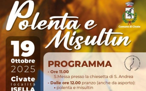 Civate, il 19 ottobre torna “Polenta e misultin”