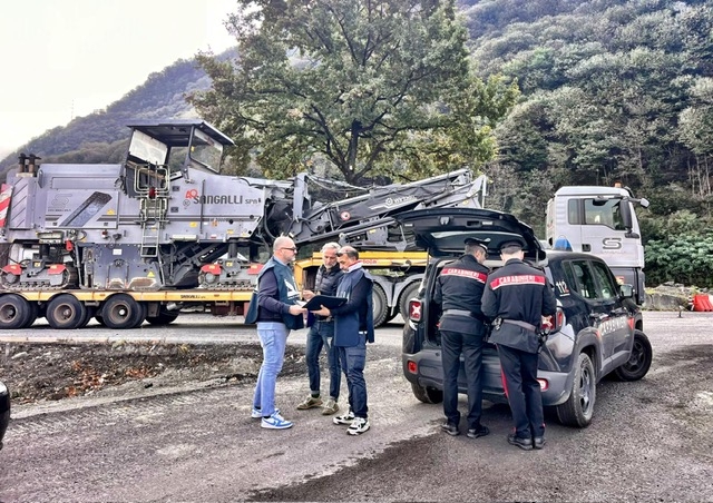 Forze dell’ordine al cantiere  della SS36 a Colico: vigilanza rafforzata in vista delle Olimpiadi Milano-Cortina 2026