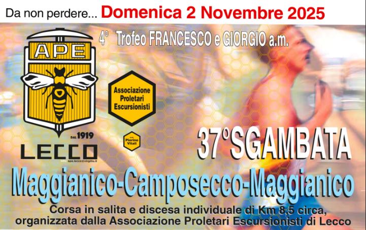Ape Lecco, la 37^ edizione della “Sgambata” Maggianico-Camposecco