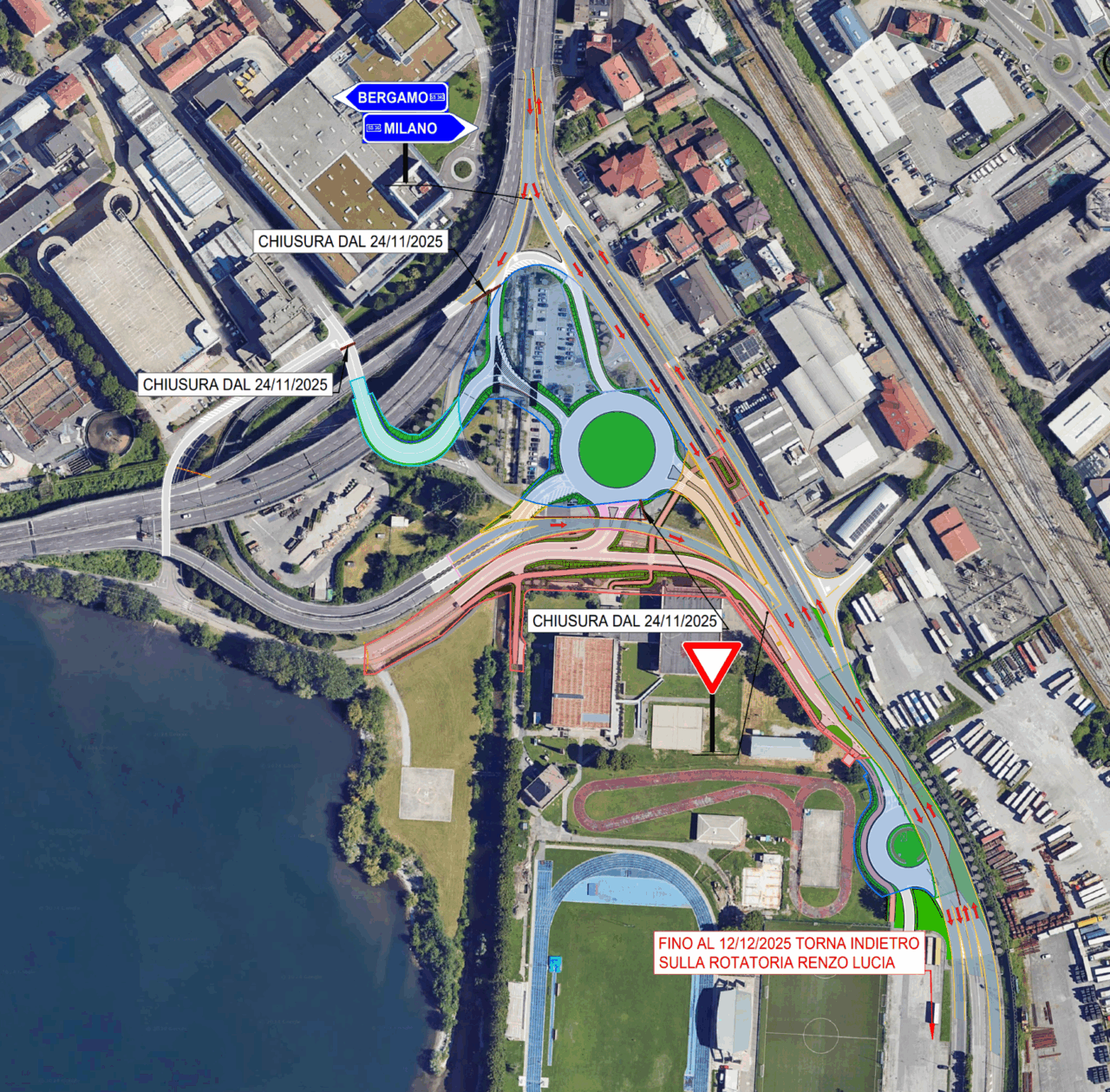 Lecco, rivoluzione viabilistica al Bione: da oggi cambiano sensi di marcia e percorsi