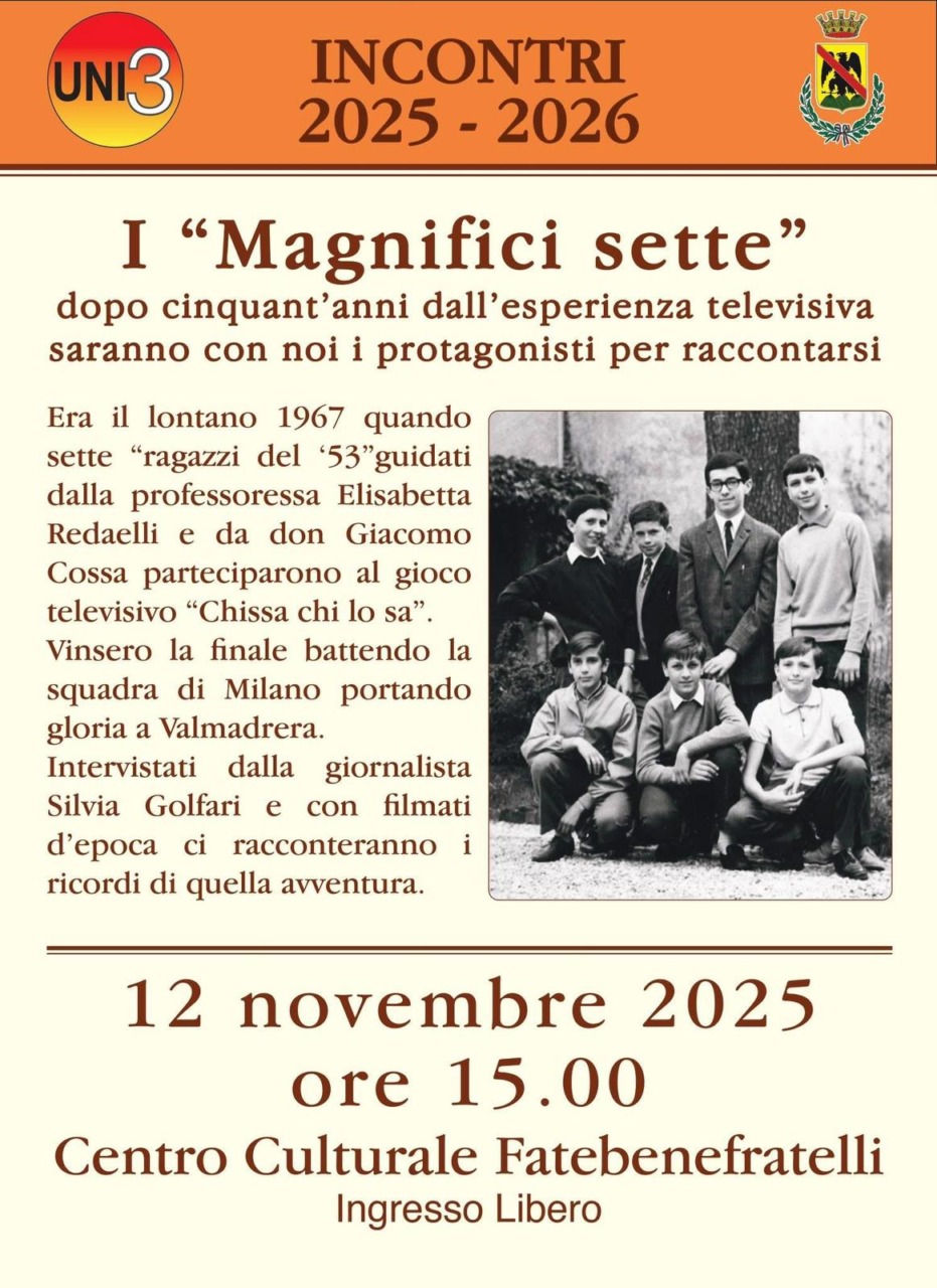 Uni 3 Valmadrera, domani l’incontro con i “Magnifici sette”