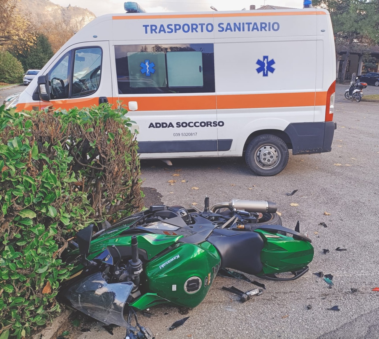 Schianto auto moto alle Fornasette