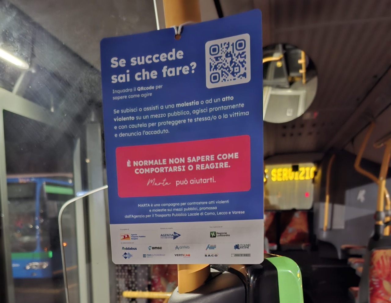 “Marta”: la campagna per la sicurezza sui mezzi pubblici arriva anche a Lecco