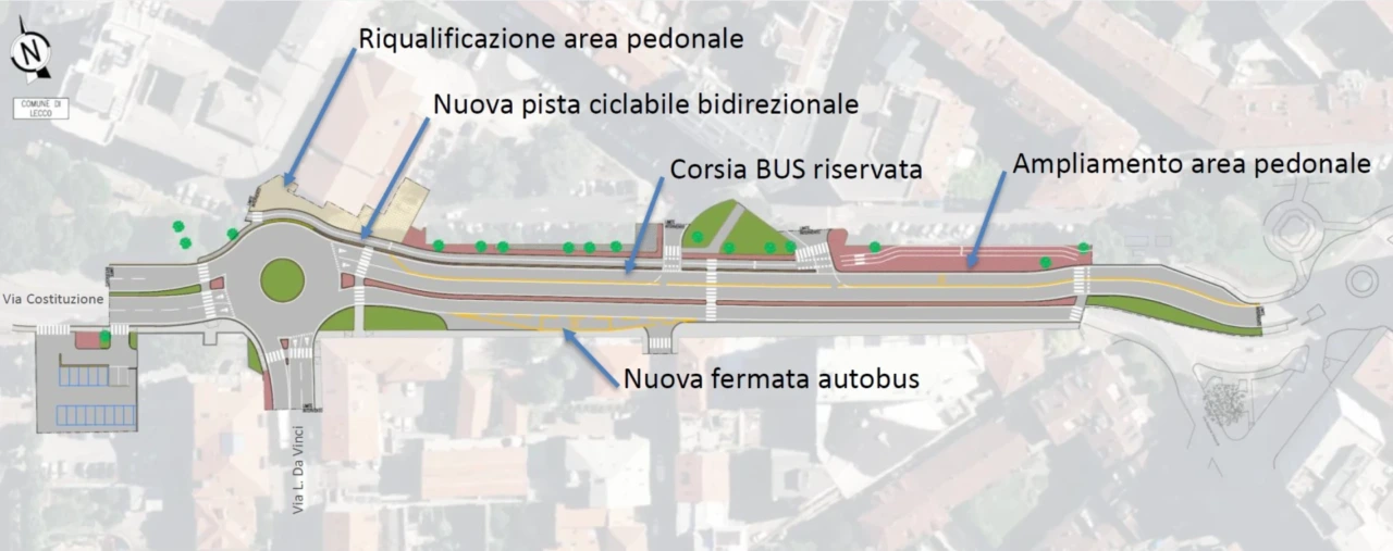 Partono oggi, lunedì 1° dicembre 2025, a Lecco i lavori per la nuova rotatoria del Teatro