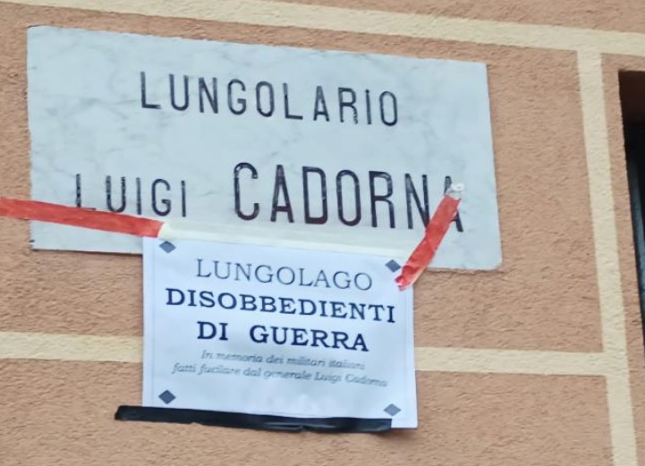 Il coraggio della pace disarma: “Dedicare il lungolago ai disobbedienti di guerra, non a Cadorna”