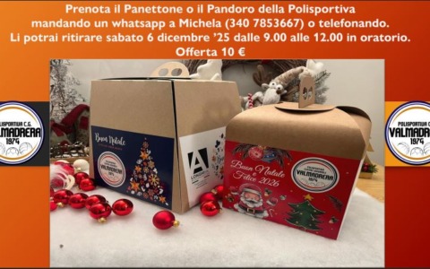 Valmadrera, arrivano i panettoni e i pandori natalizi della Polisportiva