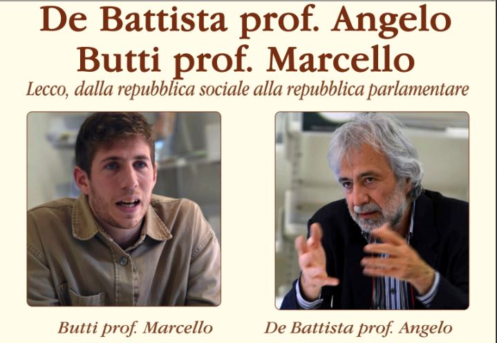 Uni 3 Valmadrera: i professori De Battista e Butti presentano “Lecco, dalla repubblica sociale alla repubblica parlamentare”