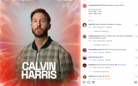 Calvin Harris a Lecco al Nameless Festival