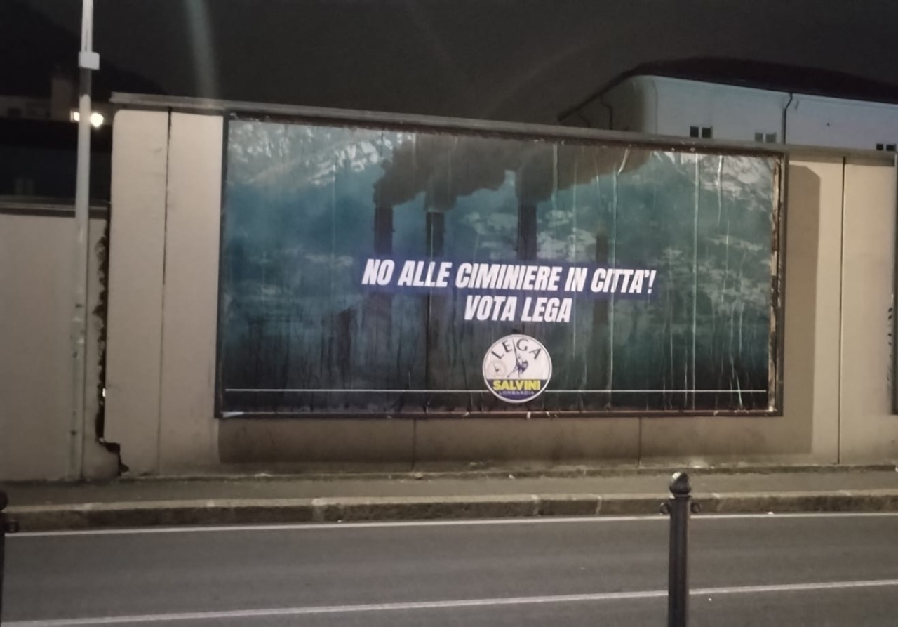 Centrale del Caleotto: campagna pubblicitaria della Lega