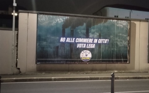 Centrale del Caleotto: campagna pubblicitaria della Lega