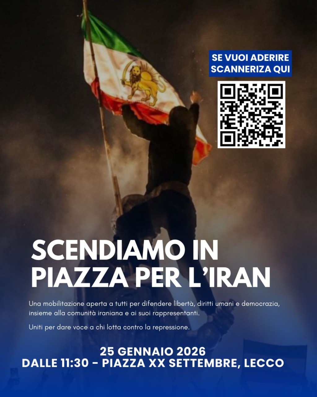 In piazza per l’Iran con associazioni e partiti