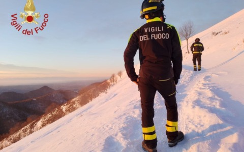 Intervento di soccorso dei Vigili del fuoco di Lecco sul Monte San Primo