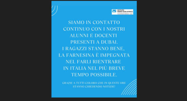Bloccati a Dubai per la crisi in Medio Oriente: 11 studenti lecchesi tra gli italiani in attesa di rientro