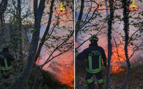 Ancora fiamme nei boschi di Santa Maria Hoè
