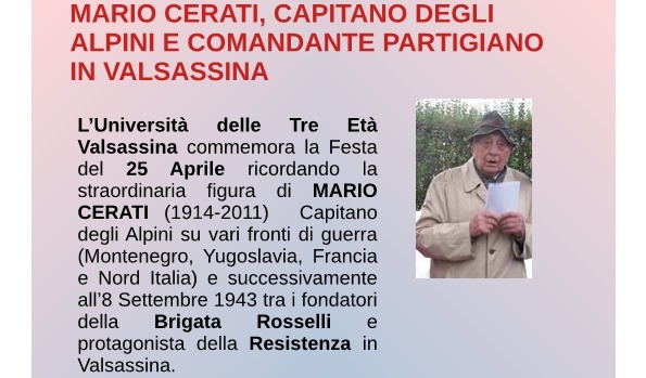 L’Unitre Valsassina ricorda Mario Cerati