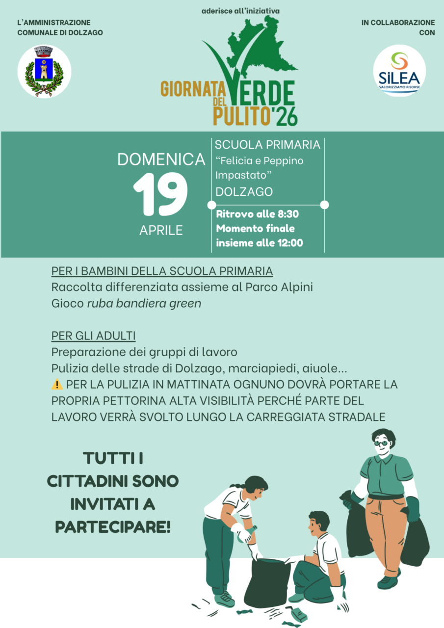 Dolzago aderisce alla Giornata del Verde Pulito