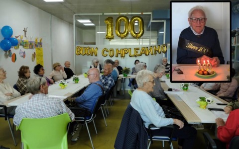 Malgrate: grande festa al centro Donadoni per i 100 anni di Luigi Brusadelli