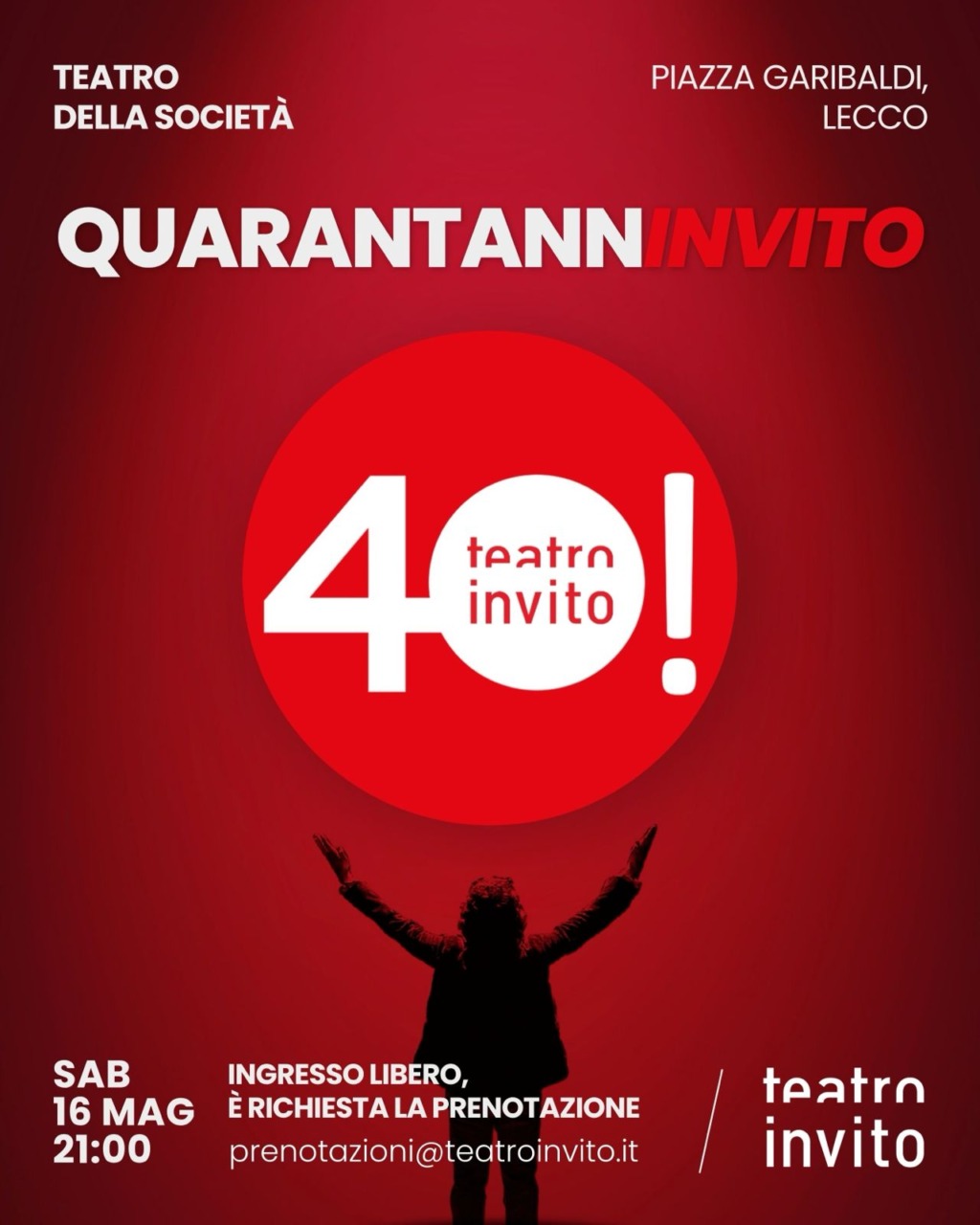 40 anni per Teatro Invito: sabato 16 maggio una serata speciale