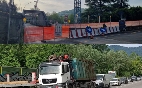 Chiuso il ponte di Brivio: traffico a Calolzio e Olginate