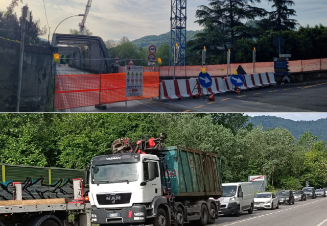 Chiuso il ponte di Brivio: traffico a Calolzio e Olginate