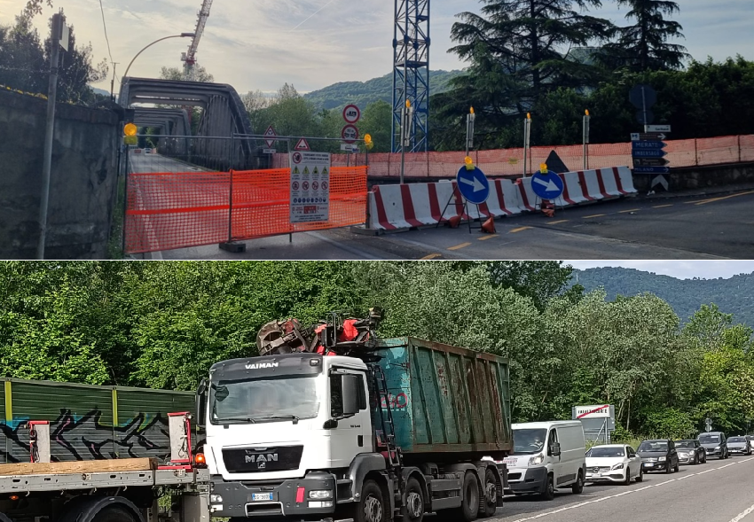 Chiuso il ponte di Brivio: traffico a Calolzio e Olginate