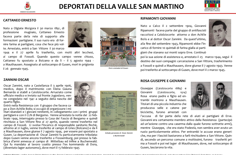 Una targa per non dimenticare: omaggio ai deportati della Valle San Martino