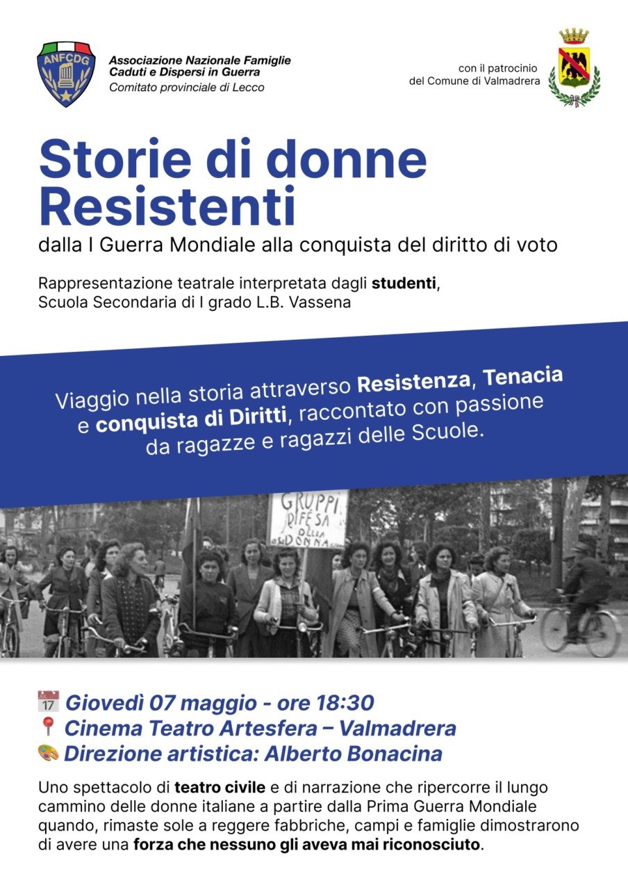Valmadrera: “Storie di donne Resistenti”, lo spettacolo interpretato dagli studenti della scuola media