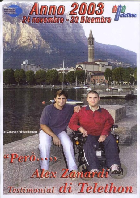 Il coordinamento lecchese di Telethon ricorda Alex Zanardi