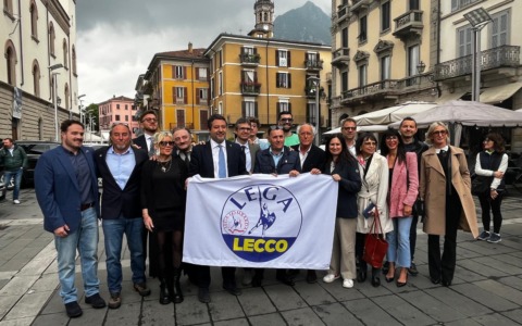 Salvini a Lecco rilancia Boscagli: “Corsa aperta, tutto si gioca su pochi voti”