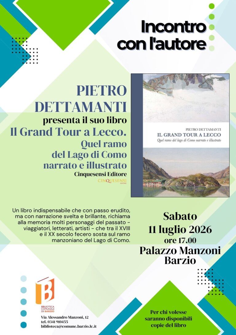 Pietro Dettamanti presenta il suo nuovo volume