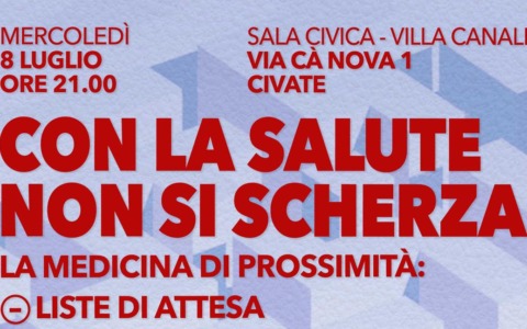 “Con la salute non si scherza”: un incontro a Civate promosso dal Pd