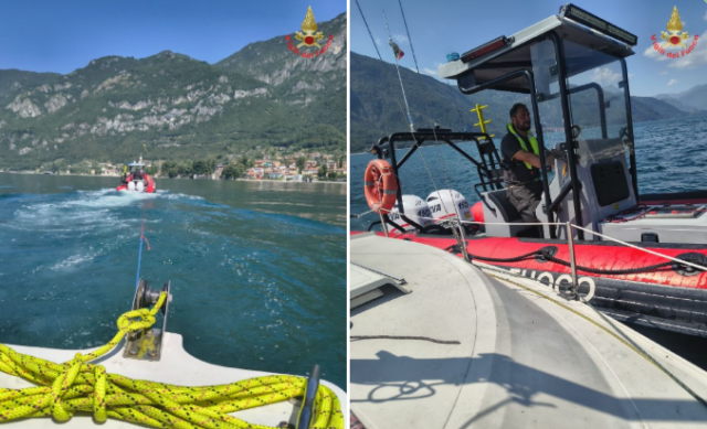 Mandello, doppio intervento dei Vigili del Fuoco sul lago: soccorse due imbarcazioni