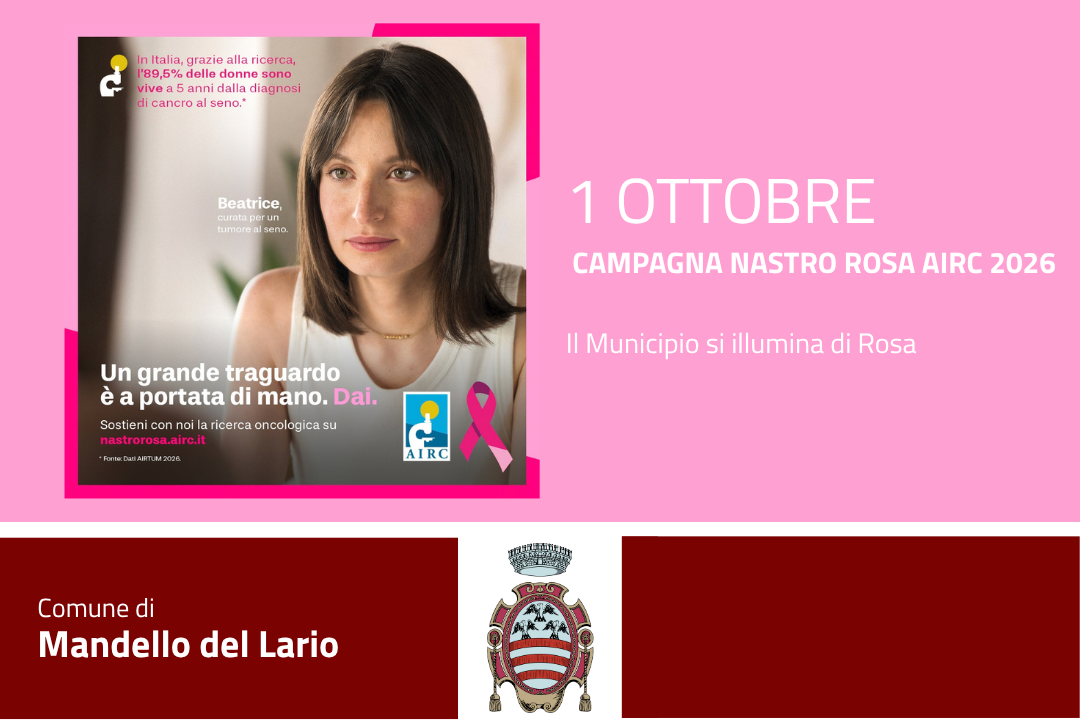 Campagna Nastro Rosa AIRC: il Municipio di Mandello si illumina di rosa