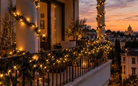 Luci di Natale per piccoli spazi: idee per appartamenti e balconi