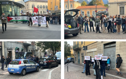 Sciopero generale, 300 in corteo a Lecco contro il riarmo e in solidarietà alla Palestina