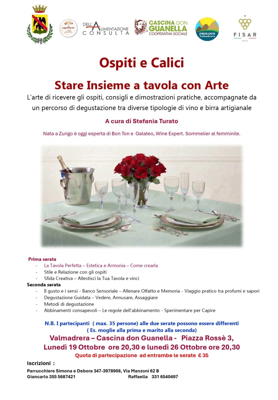 Due serate per stare insieme a tavola con arte